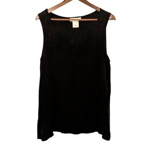 Go>Silk Womens Black Silk Sleeveless V-Neck Blouse Size 3